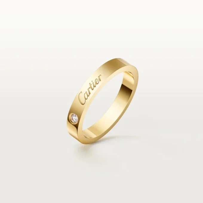 C De Cartier Wedding Band, 3 Mm Width, 1 Diamond C De Cartier Wedding Band, 3 Mm Width, 1 Diamond