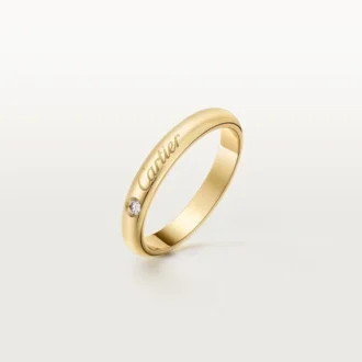 C De Cartier Wedding Band, 3 Mm Width, 1 Diamond
