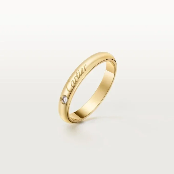 C De Cartier Wedding Band, 3 Mm Width, 1 Diamond C De Cartier Wedding Band, 3 Mm Width, 1 Diamond