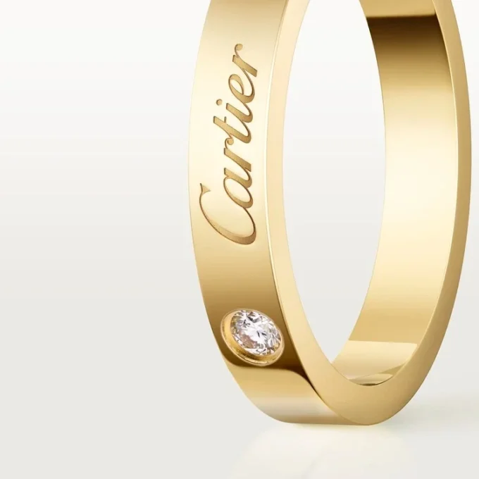 C De Cartier Wedding Band, 3 Mm Width, 1 Diamond C De Cartier Wedding Band, 3 Mm Width, 1 Diamond