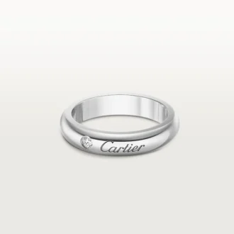 C De Cartier Wedding Band, 4 Mm Width, 1 Diamond