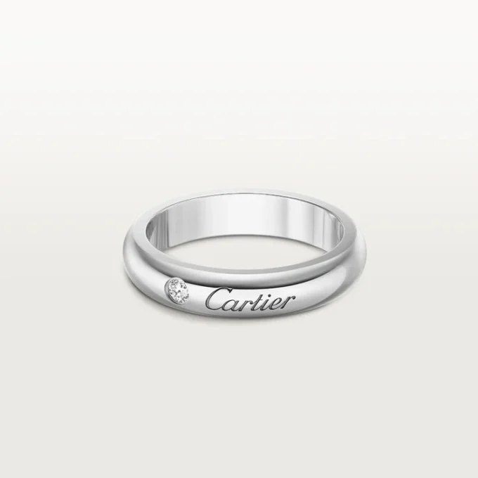 C De Cartier Wedding Band, 4 Mm Width, 1 Diamond C De Cartier Wedding Band, 4 Mm Width, 1 Diamond