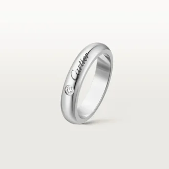 C De Cartier Wedding Band, 4 Mm Width, 1 Diamond