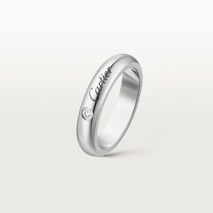 C De Cartier Wedding Band, 4 Mm Width, 1 Diamond C De Cartier Wedding Band, 4 Mm Width, 1 Diamond