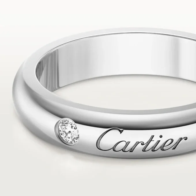 C De Cartier Wedding Band, 4 Mm Width, 1 Diamond C De Cartier Wedding Band, 4 Mm Width, 1 Diamond