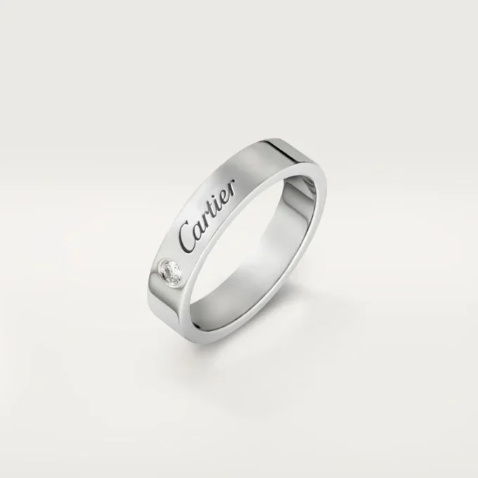 C De Cartier Wedding Band – Platinum, Diamond – Cartier