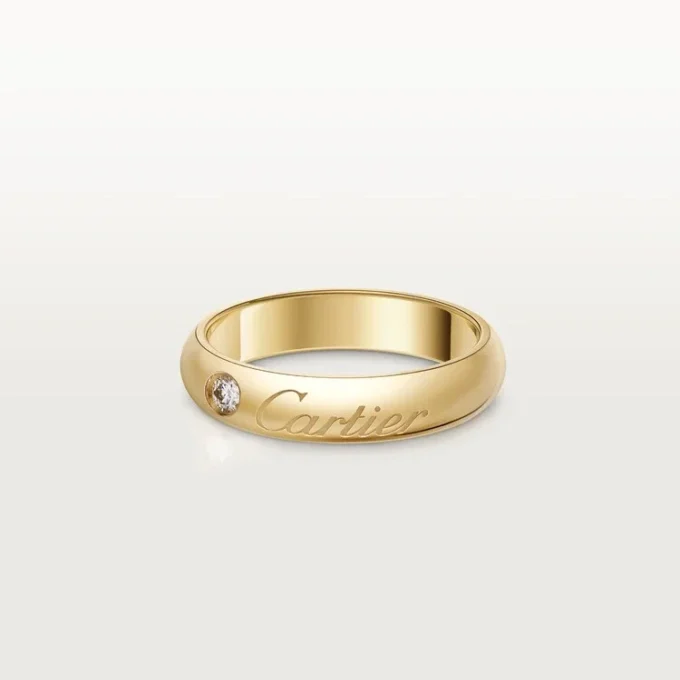 C De Cartier Wedding Ring, 4 Mm Width, 1 Diamond