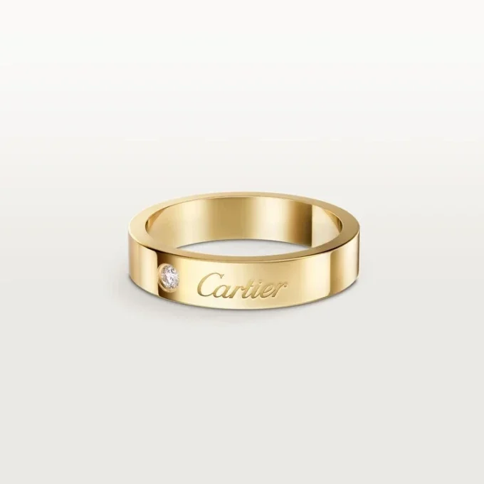 C De Cartier Wedding Ring, 4 Mm Width, 1 Diamond