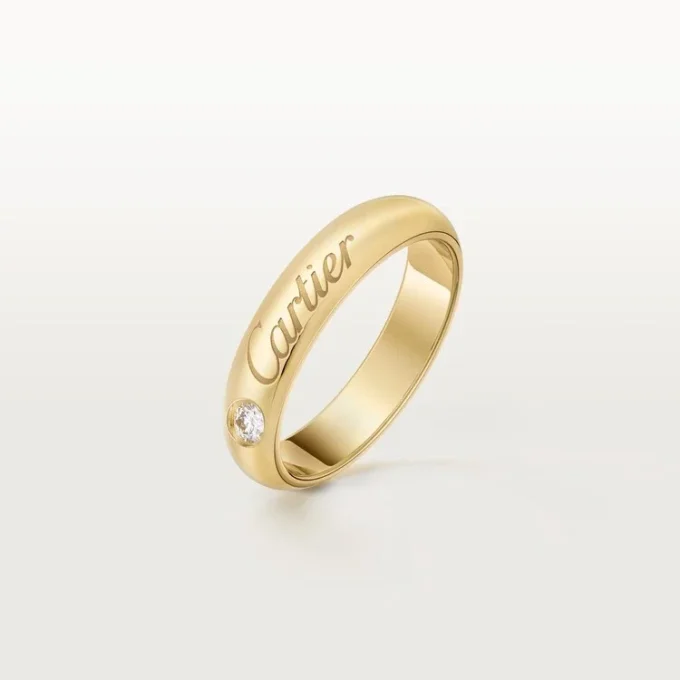C De Cartier Wedding Ring, 4 Mm Width, 1 Diamond