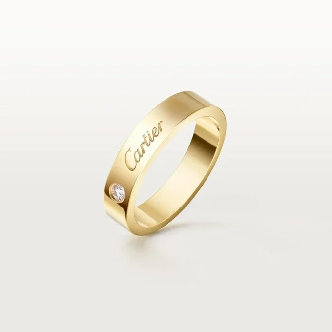 C De Cartier Wedding Ring, 4 Mm Width, 1 Diamond