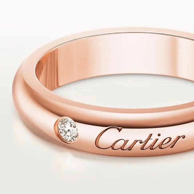 C De Cartier Wedding Ring, 4 Mm Width, 1 Diamond