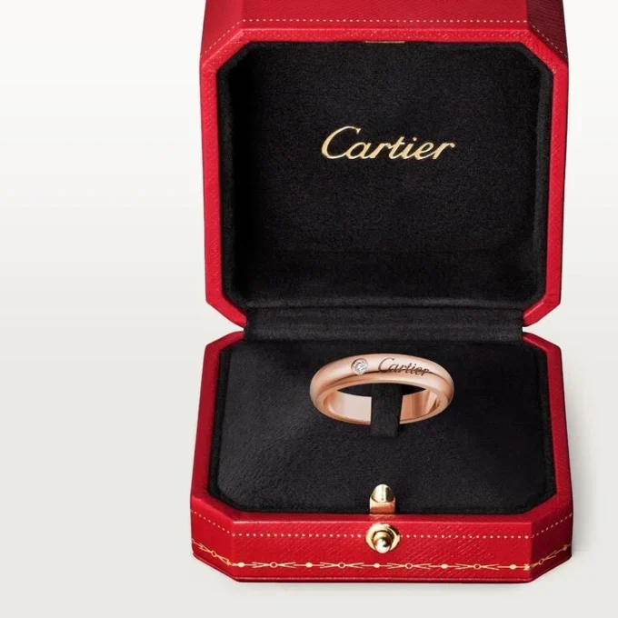 C De Cartier Wedding Ring, 4 Mm Width, 1 Diamond