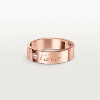 C De Cartier Wedding Ring, 5 Mm Width, 1 Diamond