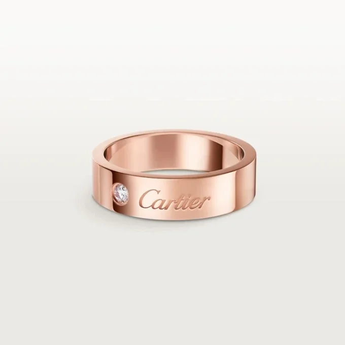 C De Cartier Wedding Ring, 5 Mm Width, 1 Diamond