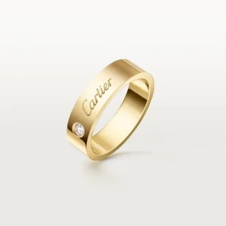 C De Cartier Wedding Ring, 5 Mm Width, 1 Diamond