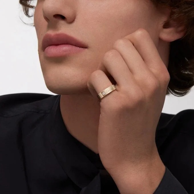C De Cartier Wedding Ring, 5 Mm Width, 1 Diamond