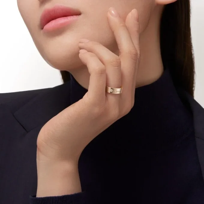 C De Cartier Wedding Ring, 5 Mm Width, 1 Diamond