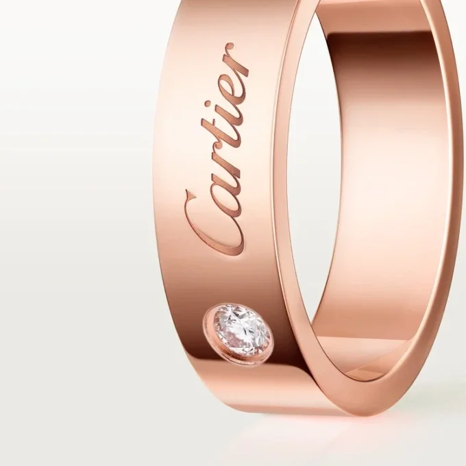 C De Cartier Wedding Ring, 5 Mm Width, 1 Diamond
