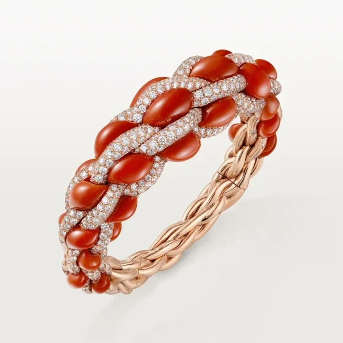 Cartier Libre Tressage Bracelet, Coral