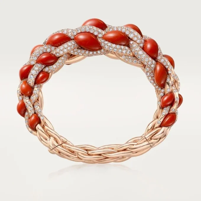 Cartier Libre Tressage Bracelet, Coral