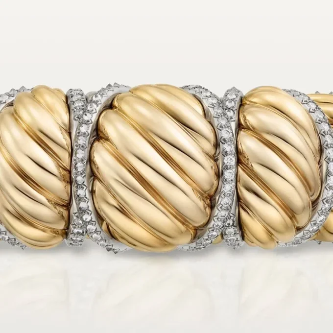 Cartier Libre Tressage Bracelet, Diamonds