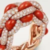 Cartier Libre Tressage Ring, Coral Cartier Libre Tressage Ring, Coral