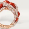 Cartier Libre Tressage Ring, Coral Cartier Libre Tressage Ring, Coral