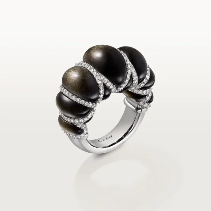 Cartier Libre Tressage Ring, Obsidian, Diamonds Cartier Libre Tressage Ring, Obsidian, Diamonds