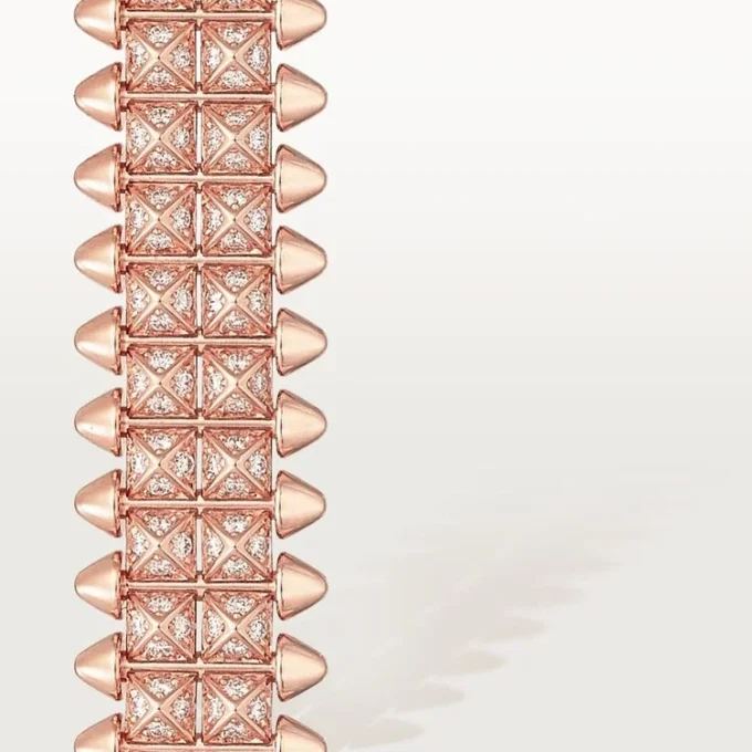 Clash De Cartier Bracelet, Flexible, Double Row, Paved