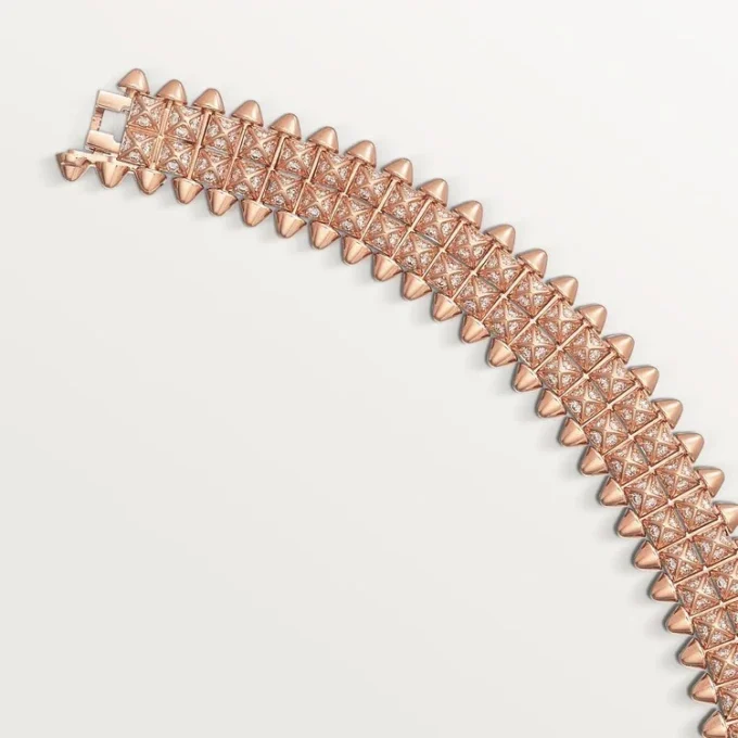 Clash De Cartier Bracelet, Flexible, Double Row, Paved