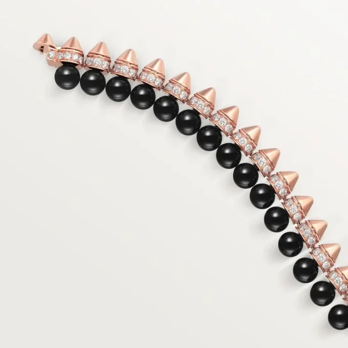 Clash De Cartier Bracelet, Flexible, Onyx, Extra-Large Model, Diamonds