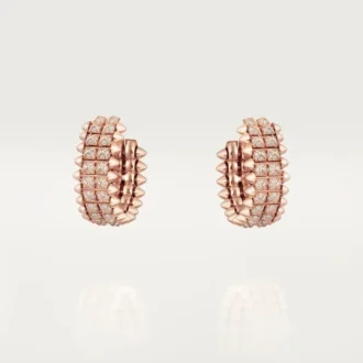 Clash De Cartier Hoop Earrings, Double Row, Paved