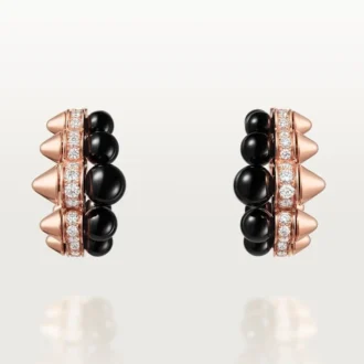 Clash De Cartier Hoop Earrings, Onyx, Extra-Large Model, Diamonds