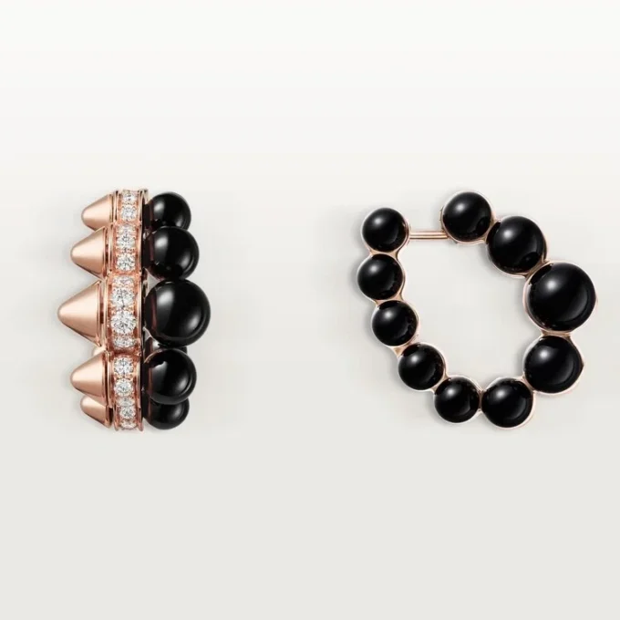 Clash De Cartier Hoop Earrings, Onyx, Extra-Large Model, Diamonds