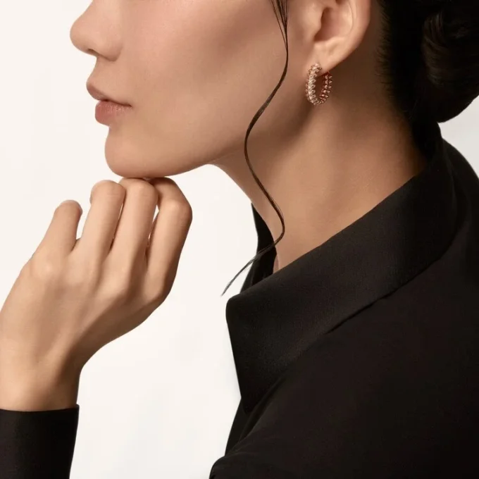 Clash De Cartier Hoop Earrings, Small Model, Paved