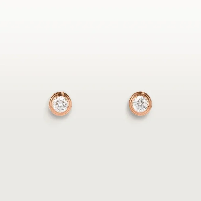 Diamants Legers Earrings, Mm – Pink Gold, Diamonds – Cartier