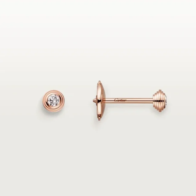 Diamants Legers Earrings Xs – Pink Gold, Diamonds – Cartier