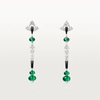 En Equilibre Earrings, Emerald, Paved