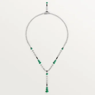 En Equilibre Necklace, Emerald, Paved