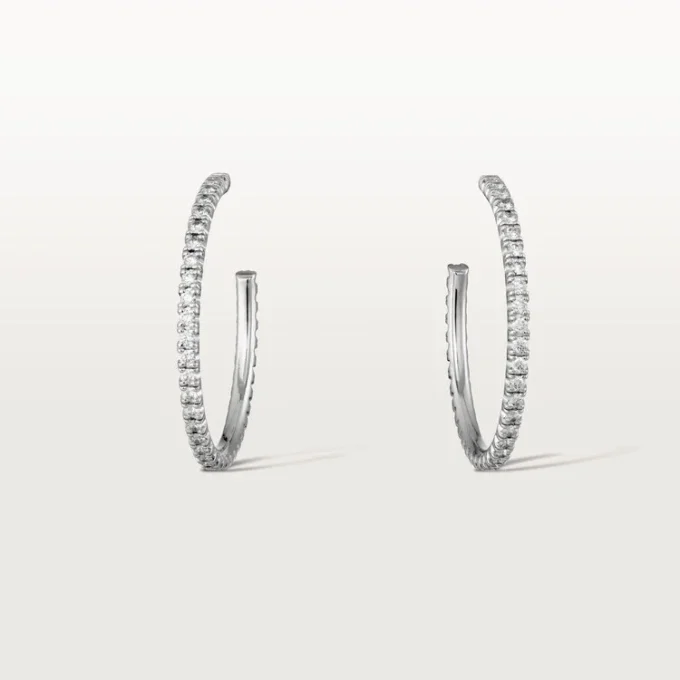 Etincelle De Cartier Earrings, Medium Model – White Gold, Diamonds – Cartier