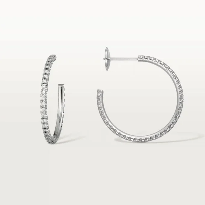 Etincelle De Cartier Earrings, Medium Model – White Gold, Diamonds – Cartier