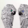 Faune Et Flore De Cartier Earrings, Emerald Drops, Paved