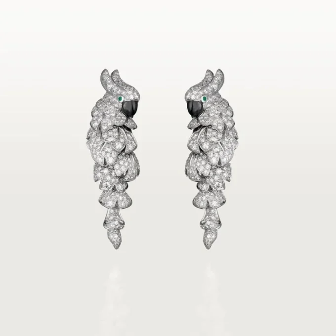 Faune Et Flore De Cartier Earrings, Paved