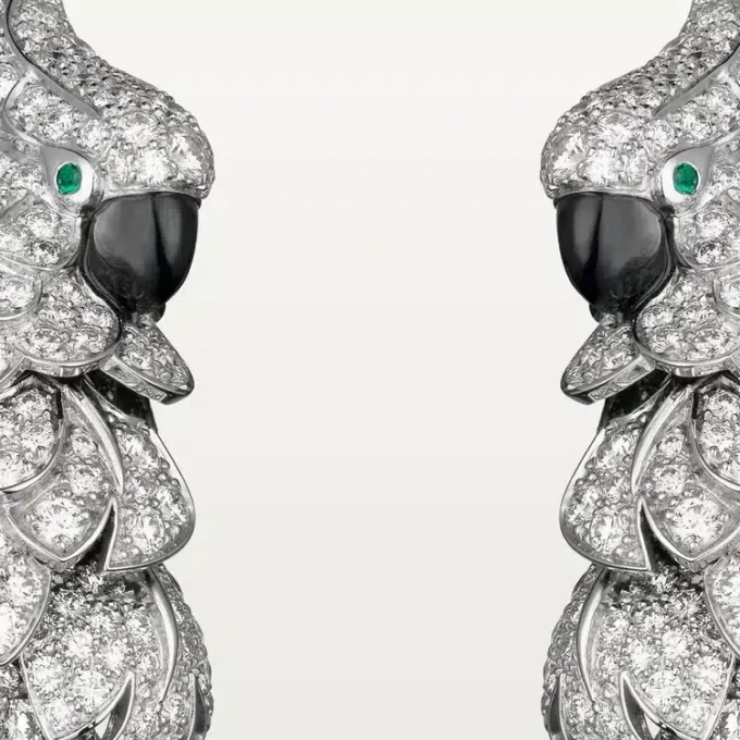Faune Et Flore De Cartier Earrings, Paved