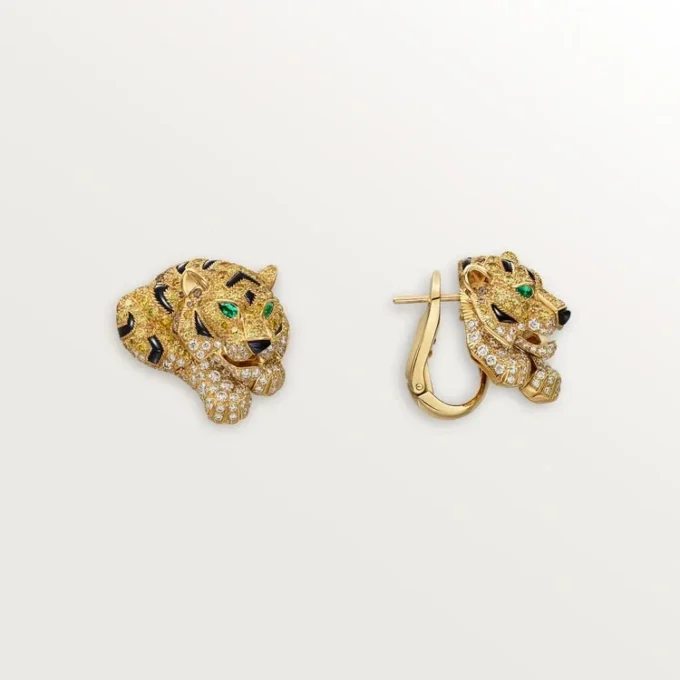 Faune Et Flore De Cartier Earrings, Yellow, Orange and Brown Diamonds, Paved