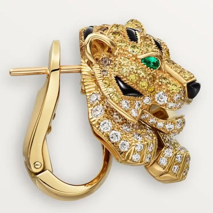 Faune Et Flore De Cartier Earrings, Yellow, Orange and Brown Diamonds, Paved