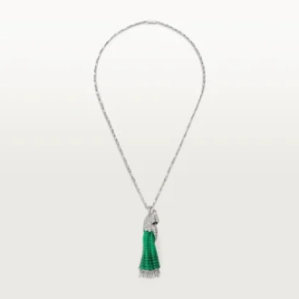 Faune Et Flore De Cartier Necklace, Emerald Beads, Paved