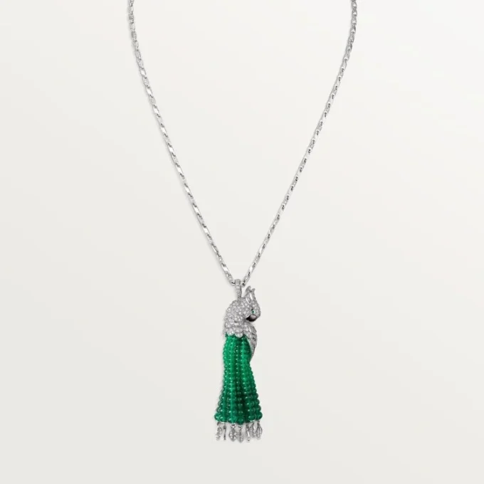 Faune Et Flore De Cartier Necklace, Emerald Beads, Paved Faune Et Flore De Cartier Necklace, Emerald Beads, Paved