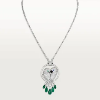 Faune Et Flore De Cartier Necklace, Emerald Drops, Paved