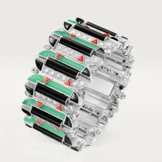 Geometrie & Contrastes Bracelet, Chrysoprase, Paved